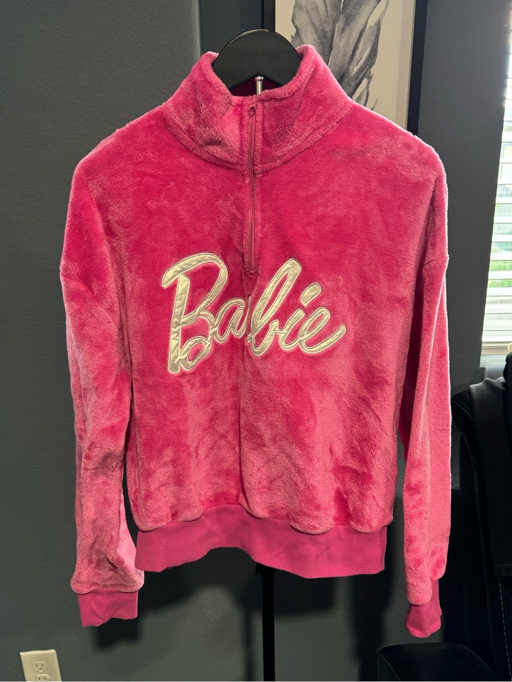 Barbie Plush Half-Zip Pullover Jacket - Pink